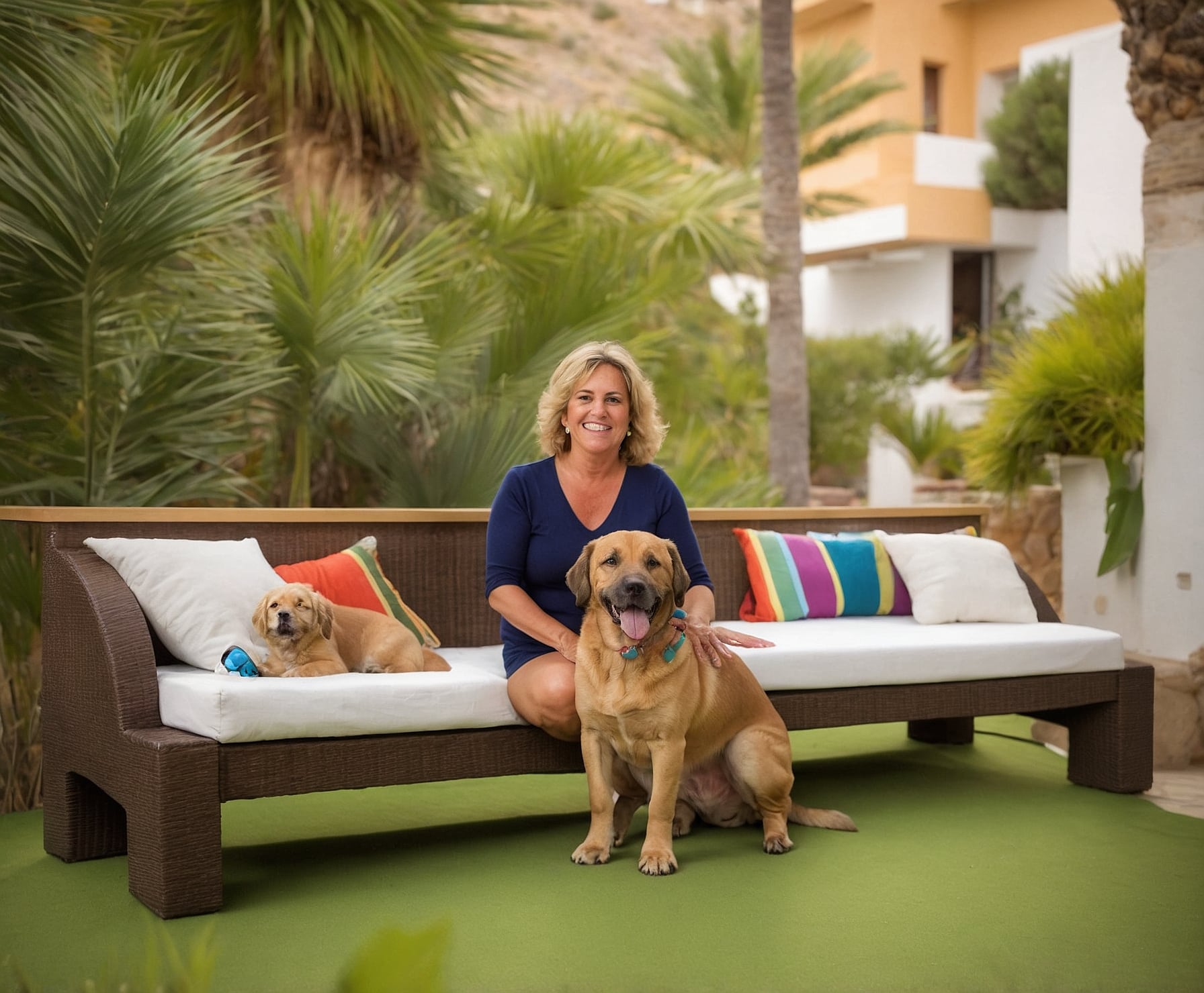 Perro con corte de pelo estilizado en peluquería