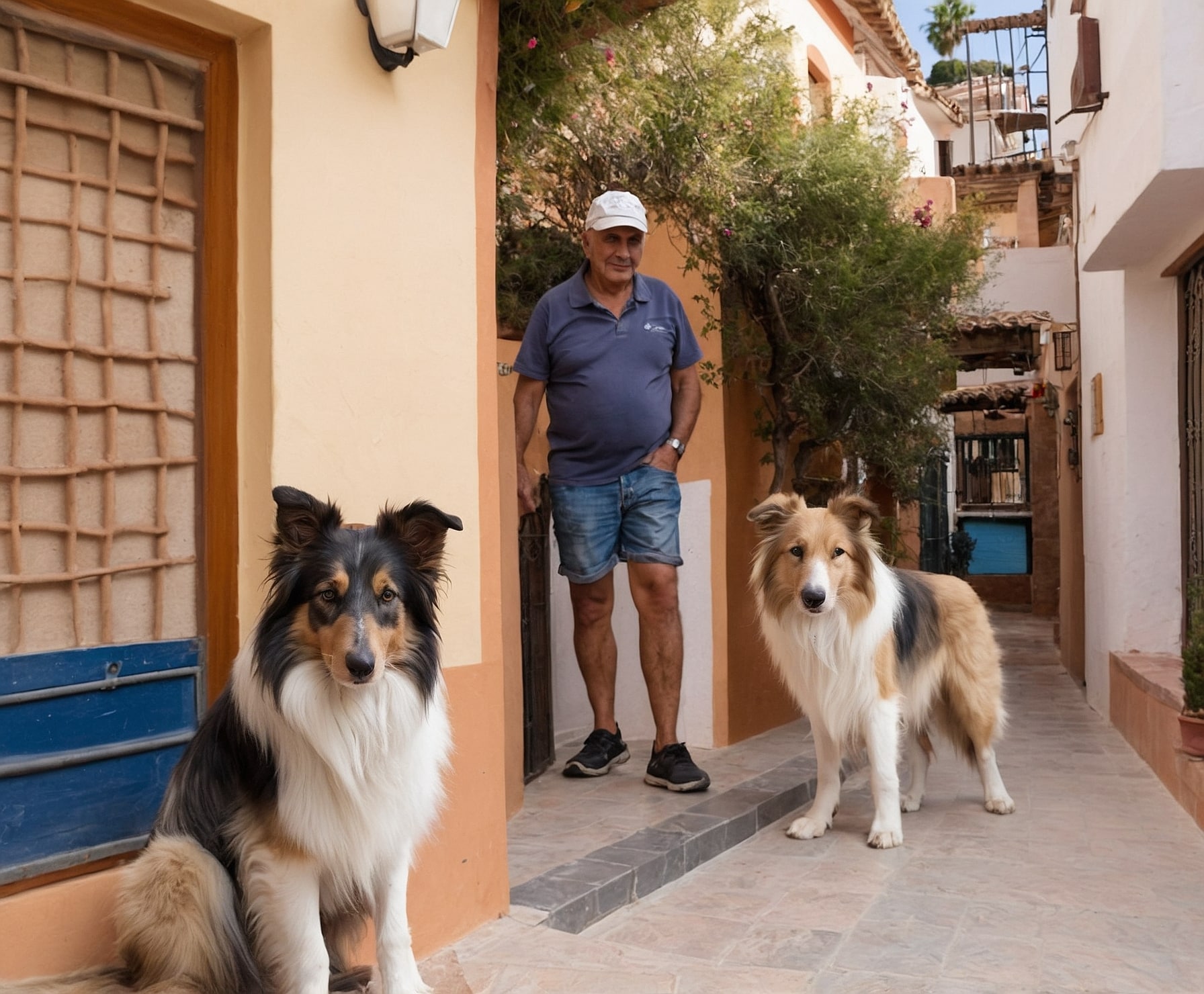 Antes y después de un collie estilizado
