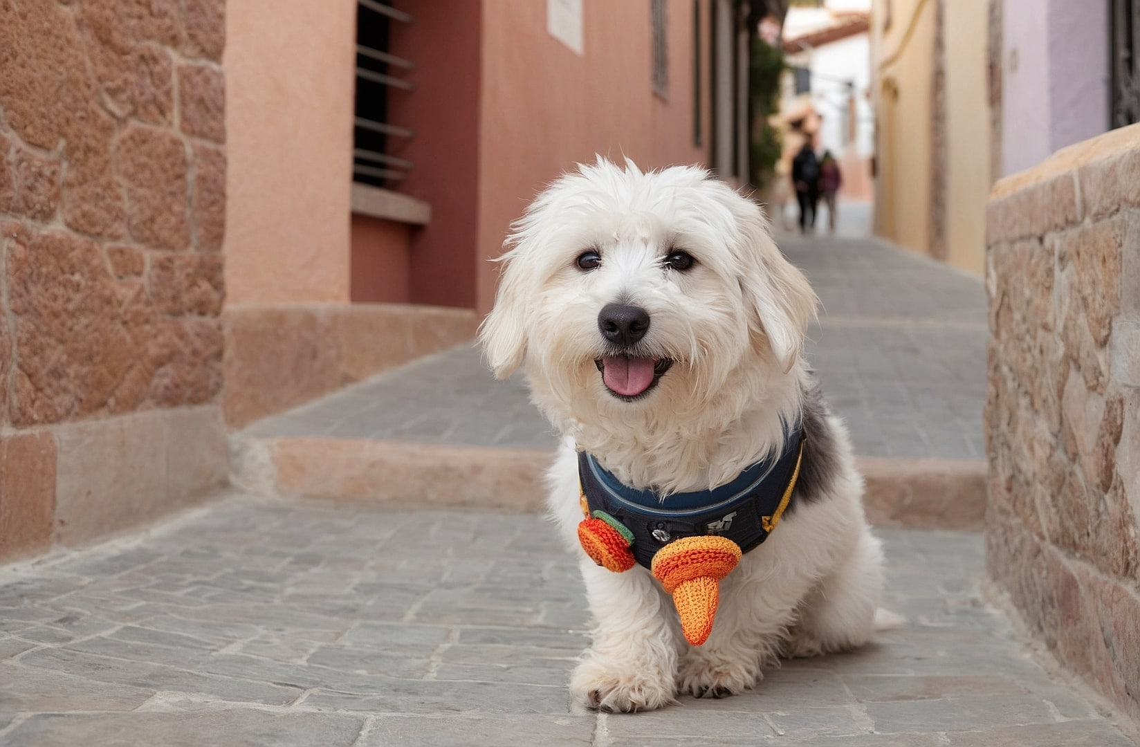 Estilista peinando perro